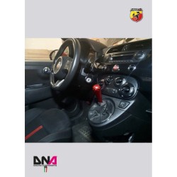 Abarth 500-Kit pomello 695 style in alluminio anodizzato rosso per leva originale e kit leva cambio stage 1 DNA Racing