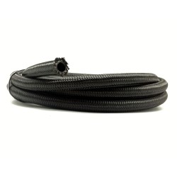 Black Nylon Cotton Braided Hose - HEL Performance