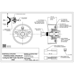 Toyota Yaris GR - 55mm steering wheel spacer