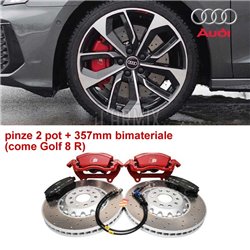 HEL per Audi S3 8Y 2.0 TFSI 2020 dischi 357mm- tubi freno aeronautici in treccia metallica